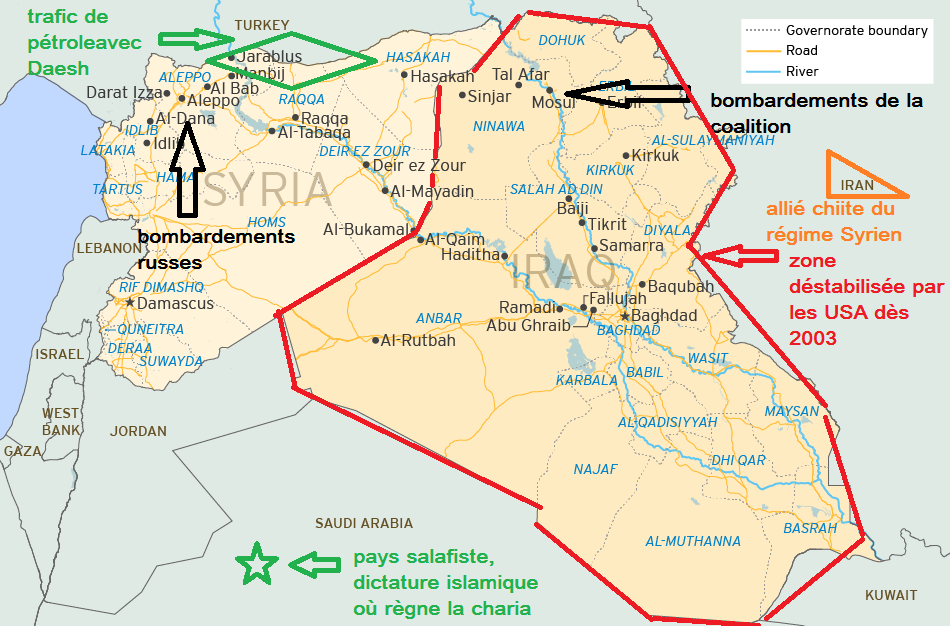 Iraq syria map